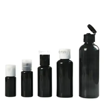 Празна пластмасова бутилка от 50 мл, козметичен контейнер с панти капак, пластмасова бутилка с прозрачен капак, 100 мл, празна черна пластмасова бутилка 100 бр.