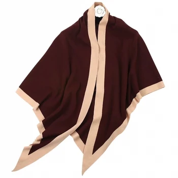 Пролетно-есенен дамски триъгълен шал от изкуствена кашмир, благородна тънка задължителен, летен лигавник за кондициониране на въздуха, кафе