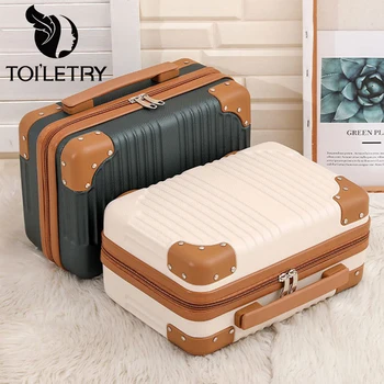 Пътен куфар за тоалетни принадлежности, малка дамска чанта-тоут контрастен цвят, сладък козметични чанти, органайзер за флакона за грим, кутия за съхранение на козметиката