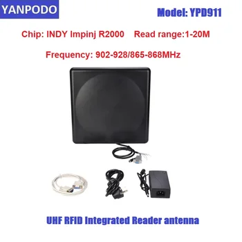 Разстояние на четене Yanpodo Wiegand 20 м Вграден RFID UHF четец на TCP/IP контролер за достъп до вратата антена RFID четец