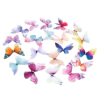 Реалистични пеперуди 20pcs мини-пеперуди за diy 3d пеперуди Декор в разнообразие от стилове и Декоративни шапки за