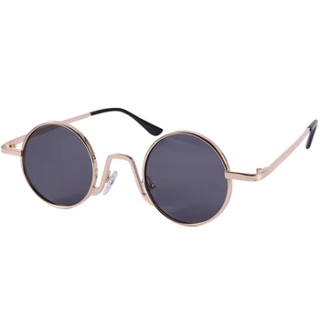 Реколта кръгли слънчеви очила корпоративна дизайн женски мъжки слънчеви очила Луксозен ретро очила с Uv400 Модни нюанси на черно, сиво и златен