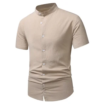 Риза 2023 г., однотонная свободна ежедневни риза с дълъг ръкав, потници, блузи, мъжки дрехи Camisa Masculina