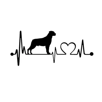 Ротвайлер сърцебиене Спасителен кръг Куче Драскотини по капака на колата Модни мультяшные стикери с животни Стикери 19*8,1 см