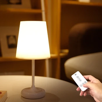 Светодиодна настолна лампа за четене със защита за очите, с регулируема яркост, USB зареждане с дистанционно управление, настолна лампа за осветление на нощни осветителни тела