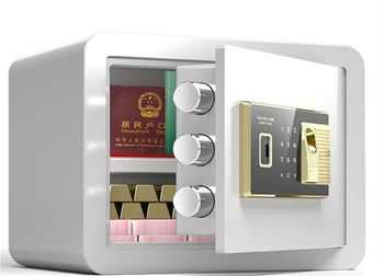 Сейф Механичен защитен домакински мини-цельностальный офис сейф с парола от пръстови отпечатъци