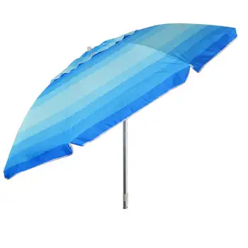 Син чадър в ивица с ширина 7 метра, с пътната чанта, комплект за поддръжка и задържане на чадър от слънце, дъждобран, градина