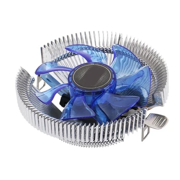 Синя LED Универсален Вентилатор на Процесора Охлаждащ Радиатор Настолен Компютър CPU Cooler Метален Радиатор за LGA775 1150 1155 1156 AMDX2