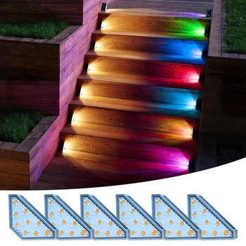 Слънчеви ступенчатые тела ABS + PC Водоустойчива RGB слънчеви ескалатори светлини за верандата, двор, градина