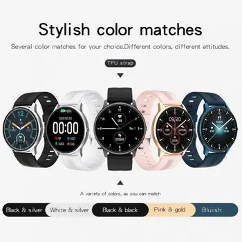 Спортни смарт часовници 1.28 Tft цветен сензорен екран Lw11 Ip68 водоустойчив гривна, умни часовници за Android и Ios