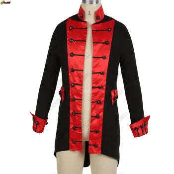Средновековен мъжки яке в стил пънк голям размер с кадифена тапицерия в стил steampunk, палта с дълъг ръкав, тренч на Хелоуин, зимни палта