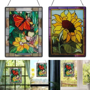 Творчески пеперуди, декоративни цветя витражи, коледни подаръци, стъклени завеси за прозорци