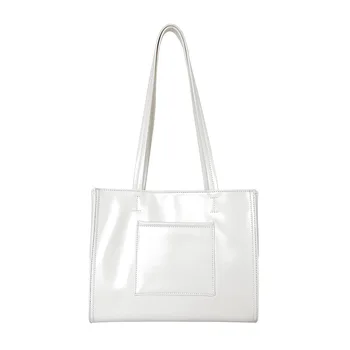 Тенденцията дамски чанти 2023 година, голяма веганская кожена чанта-тоут, чанта за количка, чанта на рамото за жени, дамски чанти с горната дръжка и джоб