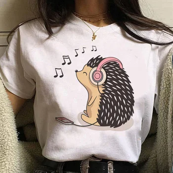 Тениска с ежом, женска тениска Y2K, забавни дрехи за момичета