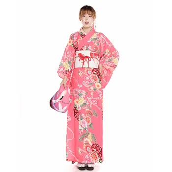 Традиционно японско цвете кимоно с Оби, женски халат, юката, костюм за cosplay, вечерна рокля, костюм за изяви, с костюм на гейша