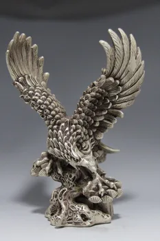 Украсени старинни ръчно изработени тибетската сребърна резба статуя крило на орел Дапенга на едро на Евтини украса от 100% на този тибетски сребро месинг