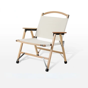 Уличен портативен сгъваем стол от буково дърво Komit за къмпинг, плаж маса и стол за пикник