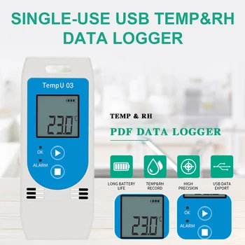 Универсален регистратор на данни за температура, многократна употреба устройство за запис на относителната влажност на данни за охлаждане верига