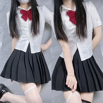 Униформи JK Harajuku, уникална риза с къс ръкав, женски комплект в стила на Японската академия, студентският Ежедневни плиссированная пола, комплект от три елемента