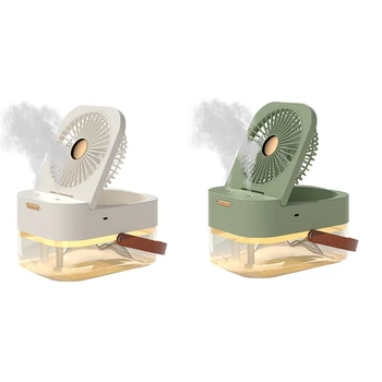 Фен-овлажнител Преносим вентилатор, охладител за въздух овлажнител за въздух, USB вентилатор, настолен вентилатор с ночником за лятна домакински уреди