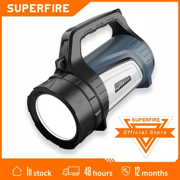 Фенерче SUPERFIRE M16 с функция Power Bank страничните /задните светлини. USB акумулаторна фенер-прожектор за къмпинг