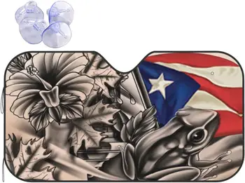Флаг Пуерто-Рико, сенника на предното стъкло на автомобила, предното стъкло, блокира ултравиолетовите лъчи, козирка, защитно покритие, запазва прохладата на автомобила