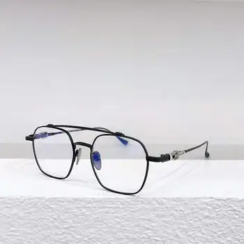 Хромирани PARATESTES II Титанов Квадратни Очила 078F Класически Очила по-високо Качество на Премиум-Клас За Късогледство, Очила за Старческо Рецепта