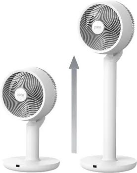 Циркулационна етаж и настолен вентилатор 2-в-1 - 24 на скоростта на въртене на вентилатора, вертикално и хоризонтално колебание, допълнително дистанционно управление, Sma