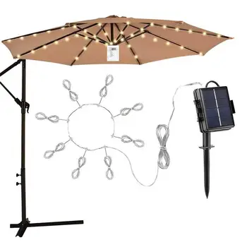 Чадър за вътрешен двор със слънчева led подсветка, конзола висящ чадър с 8 режима за яркост, външни декорации, подходящи за вътрешния двор