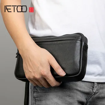 Чанта за ръце AETOO, мъжка кожена чанта, чанта за улавяне на гривната, тенденция ежедневни мъжки чанти