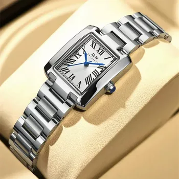 Швейцарски часовници за жени, луксозни квадратни кварцови часовници на марката CARNIVAL, дамски модни часовници, водоустойчиви Saat Relogio Feminino