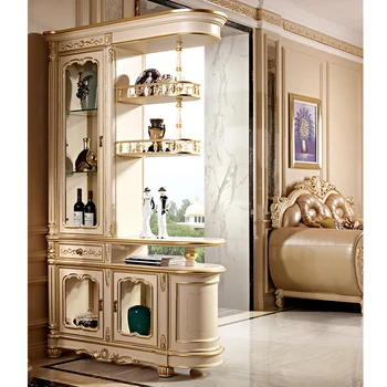 Шкаф за входно антре, разделительный шкаф, двупосочен декоративен шкаф от масивно дърво в европейски стил, врата, антре, гардероб за веранди