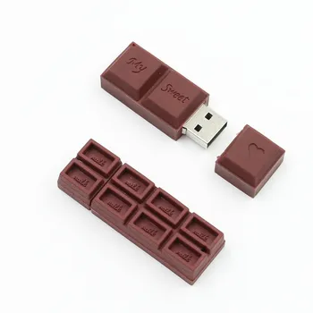 Шоколадова USB Флаш памет от 16 GB, 64 GB, 32 GB, 4 GB и 8 GB Мультяшная Карта с Флаш Памет Pen Drive Stick Memory Stick Модерен Подарък Сладко