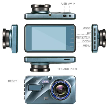 1080P Автомобилен Видеорекордер Dvr Dash Cam видео рекордери С Камера за обратно виждане 4,0 