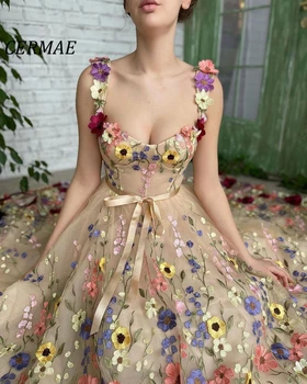 CERMAE Изящни рокли за абитуриентски бал с 3D цветя, вечерни рокли трапецовидна форма на спагети презрамки с цветен модел, вечерна рокля с джобове 2023 CERMAE Изящни рокли за абитуриентски бал с 3D цветя, вечерни рокли трапецовидна форма на спагети презрамки с цветен модел, вечерна рокля с джобове 2023 1