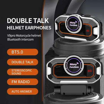VR робот 2 пакета на мотоциклет домофонна система, Bluetooth 5.0 Каски Комуникационна слушалки Открит FM Raido Безжична стерео музикален плейър VR робот 2 пакета на мотоциклет домофонна система, Bluetooth 5.0 Каски Комуникационна слушалки Открит FM Raido Безжична стерео музикален плейър 1