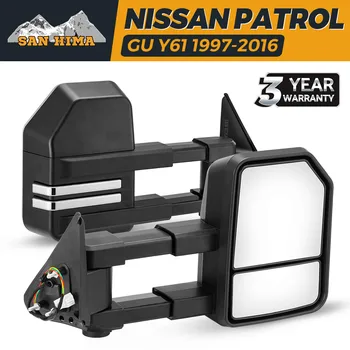 Двойката повдигащи огледала за теглене пикапи за Nissan Patrol GU Y61 1997-2016 Двойката повдигащи огледала за теглене пикапи за Nissan Patrol GU Y61 1997-2016 1