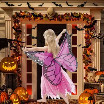 Детски костюм с крила на пеперуда, детски костюм за Хелоуин, наметало с крила на пеперуда, за сценичното представяне, подарък за деца под формата на елф Детски костюм с крила на пеперуда, детски костюм за Хелоуин, наметало с крила на пеперуда, за сценичното представяне, подарък за деца под формата на елф 1