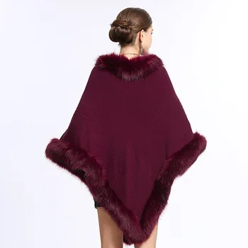 Есен-зима, дамски черен шал от изкуствена кашмир големи размери, вязаное дълго пончо, наметало, кожа свободни пуловери, палта Есен-зима, дамски черен шал от изкуствена кашмир големи размери, вязаное дълго пончо, наметало, кожа свободни пуловери, палта 1