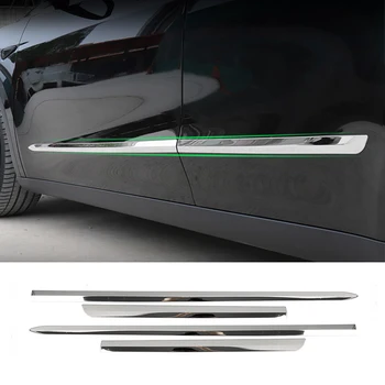 За Tesla, модел Y 3 2017-2023 стоманена хромирана черна карбоновая странична врата, формоване на купето, поли, устойчиво на надраскване накладки, 4 бр. За Tesla, модел Y 3 2017-2023 стоманена хромирана черна карбоновая странична врата, формоване на купето, поли, устойчиво на надраскване накладки, 4 бр. 1