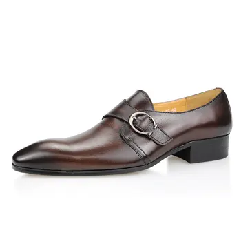 Модельная мъжки обувки Монк, елегантни мъжки обувки от страничен обтегач, кожени обувки с остри пръсти, британски ежедневните модели на 2023 г. Модельная мъжки обувки Монк, елегантни мъжки обувки от страничен обтегач, кожени обувки с остри пръсти, британски ежедневните модели на 2023 г. 1