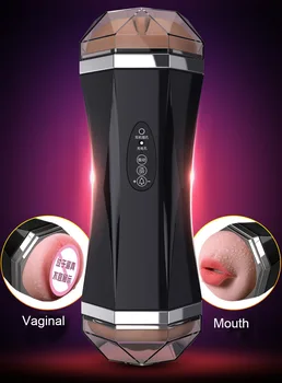 Мъжки мастурбация с двойна глава с уста и вагинална надуваема кукла, електрически секс-инструмент за мъже 18+ Мъжки мастурбация с двойна глава с уста и вагинална надуваема кукла, електрически секс-инструмент за мъже 18+ 1