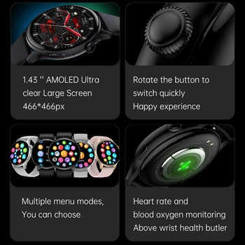 Новите смарт часовници с NFC за мъже, разговори за Bluetooth, потребителски тапети, монитор на сърдечната честота, кръвното налягане, съня, AMOLED HD екран за Huawei Новите смарт часовници с NFC за мъже, разговори за Bluetooth, потребителски тапети, монитор на сърдечната честота, кръвното налягане, съня, AMOLED HD екран за Huawei 1