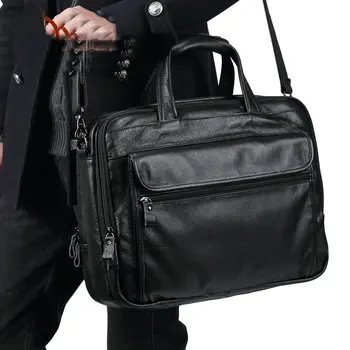 Новост 2023, кожена мъжка чанта, портфейл, бизнес ретро мъжки чанти, 15,6 