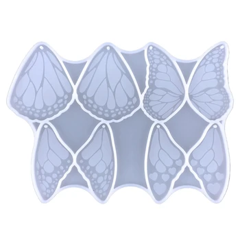 Форма за ключодържател от силиконовата смола, под формата на смола-на пеперуда, формата за автомобилни висящи обици със собствените си ръце Форма за ключодържател от силиконовата смола, под формата на смола-на пеперуда, формата за автомобилни висящи обици със собствените си ръце 1