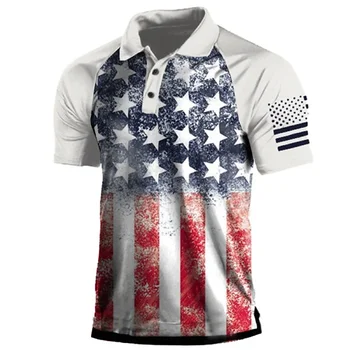 2023 Нова мъжка риза с къси ръкави, риза за голф с ревери, 3D принт на американското, модни дрехи копчета и къс ръкав, всекидневни дишаща топ 2023 Нова мъжка риза с къси ръкави, риза за голф с ревери, 3D принт на американското, модни дрехи копчета и къс ръкав, всекидневни дишаща топ 2