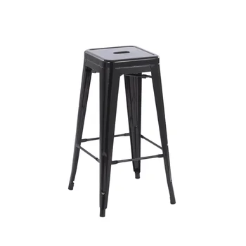 30-инчов метален стол бар, комплект от 4 части, черен на цвят, без табли, напълно събрани столове 30-инчов метален стол бар, комплект от 4 части, черен на цвят, без табли, напълно събрани столове 2