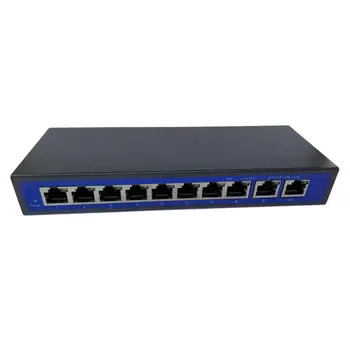 9 портове 10/100 Мбитс 8 порта POE 2 изгряващото канал за захранване през Ethernet адаптер суич 9 портове 10/100 Мбитс 8 порта POE 2 изгряващото канал за захранване през Ethernet адаптер суич 2