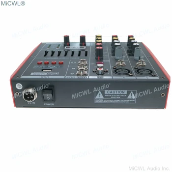 MG4 MiCWL Портативен Bluetooth 4-канален аудиомикшерный пулт за миксиране на звук за студийната сцена Микрофон USB 48 еквалайзер MG4 MiCWL Портативен Bluetooth 4-канален аудиомикшерный пулт за миксиране на звук за студийната сцена Микрофон USB 48 еквалайзер 2