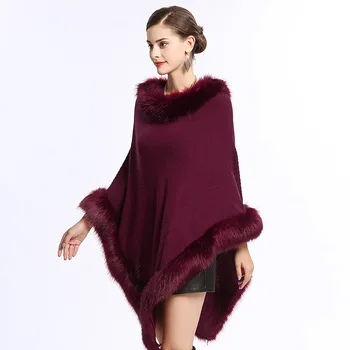 Есен-зима, дамски черен шал от изкуствена кашмир големи размери, вязаное дълго пончо, наметало, кожа свободни пуловери, палта Есен-зима, дамски черен шал от изкуствена кашмир големи размери, вязаное дълго пончо, наметало, кожа свободни пуловери, палта 2